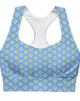 Via Venustas - "Queen of the Court" Longline Fitness Bra in Jordy Blue/White, Fitness Bra, XS