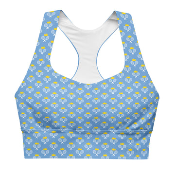 Via Venustas - "Queen of the Court" Longline Fitness Bra in Jordy Blue/White, Fitness Bra, XS