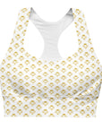 Via Venustas - "Queen of the Court" Longline Fitness Bra in White/Old Gold, Fitness Bra, XS