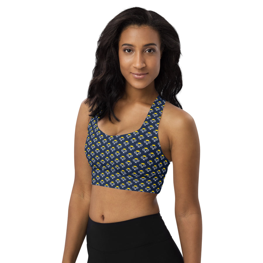 Via Venustas - "Queen of the Court" Longline Fitness Bra in Navy/White, Fitness Bra