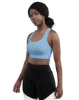 Via Venustas - "Queen of the Court" Longline Fitness Bra in Jordy Blue/White, Fitness Bra