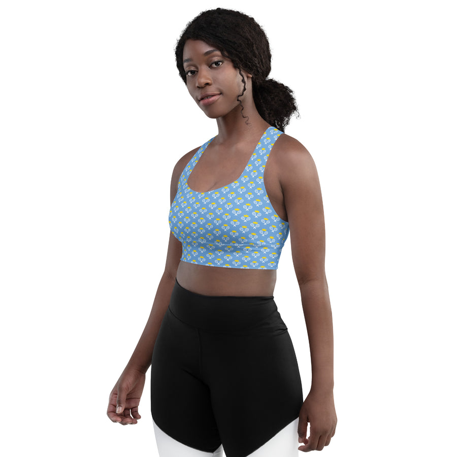 Via Venustas - "Queen of the Court" Longline Fitness Bra in Jordy Blue/White, Fitness Bra