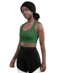 Via Venustas - Queen of the Court Longline Fitness Bra in British Racing Green/Old Gold, Fitness Bra