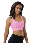 Via Venustas - "Queen of the Court" Longline Fitness Bra in Lavender Rose/White, Fitness Bra