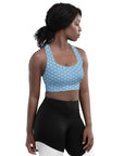 Via Venustas - "Queen of the Court" Longline Fitness Bra in Jordy Blue/White, Fitness Bra