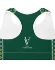 Via Venustas - "Queen of the Court" Fitness Bra in British Racing Green/White, Fitness Bra