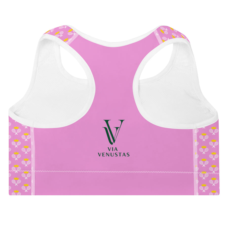 Via Venustas - "Queen of the Court" Fitness Bra in Lavender Rose/White, Fitness Bra