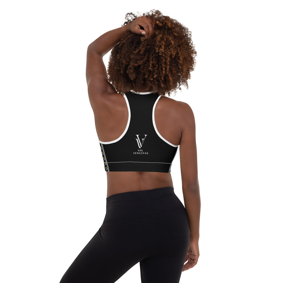 Via Venustas - "Queen of the Court" Fitness Bra in Black/White, Fitness Bra