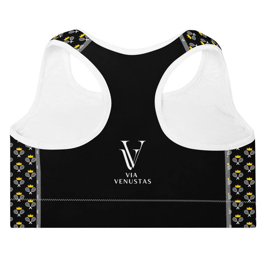 Via Venustas - "Queen of the Court" Fitness Bra in Black/White, Fitness Bra