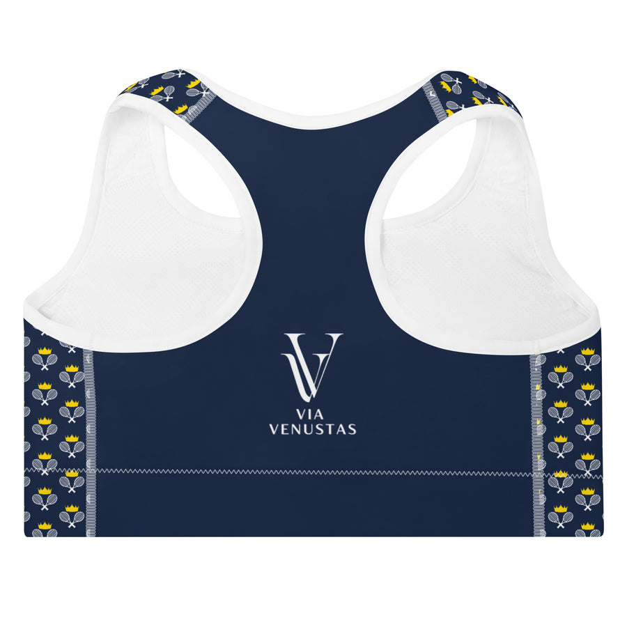 Via Venustas - "Queen of the Court" Fitness Bra in Navy/White, Fitness Bra