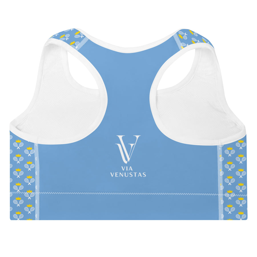 Via Venustas - "Queen of the Court" Fitness Bra in Jordy Blue/White, Fitness Bra