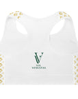 Via Venustas - "Queen of the Court" Fitness Bra in White/Old Gold, Fitness Bra