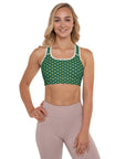 Via Venustas - "Queen of the Court" Fitness Bra in British Racing Green/White, Fitness Bra, XS