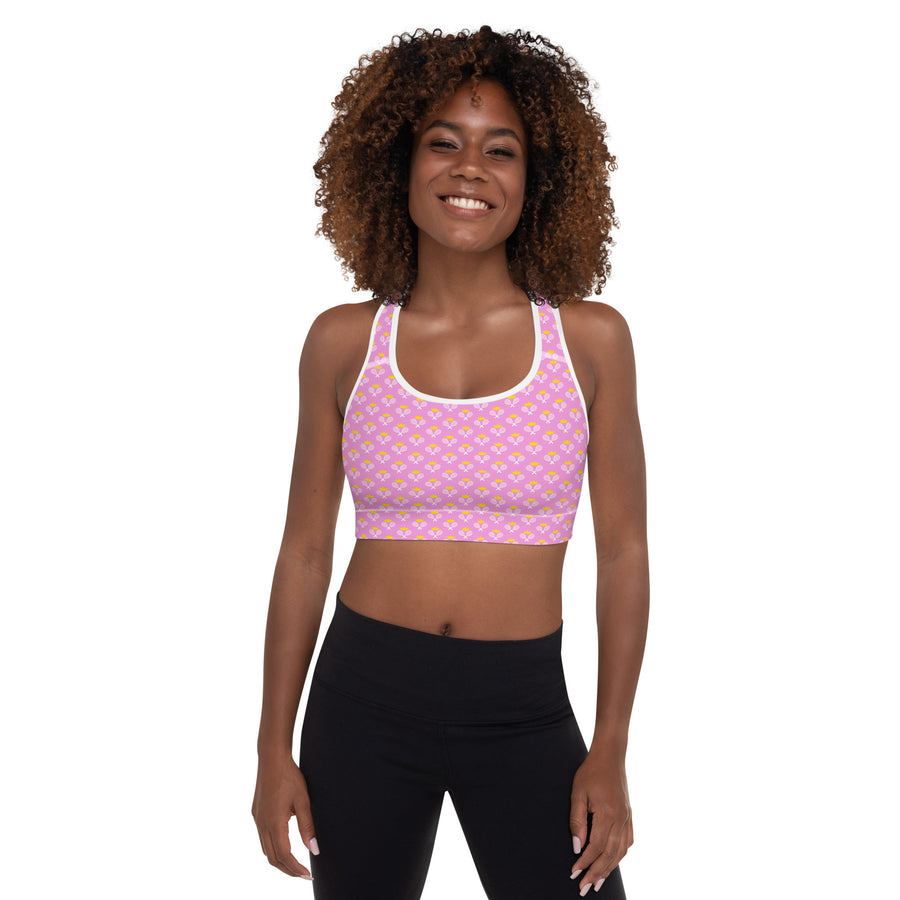 Via Venustas - "Queen of the Court" Fitness Bra in Lavender Rose/White, Fitness Bra, XS