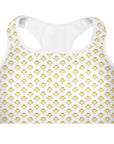 Via Venustas - "Queen of the Court" Fitness Bra in White/Old Gold, Fitness Bra, XS