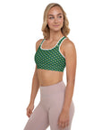 Via Venustas - "Queen of the Court" Fitness Bra in British Racing Green/White, Fitness Bra