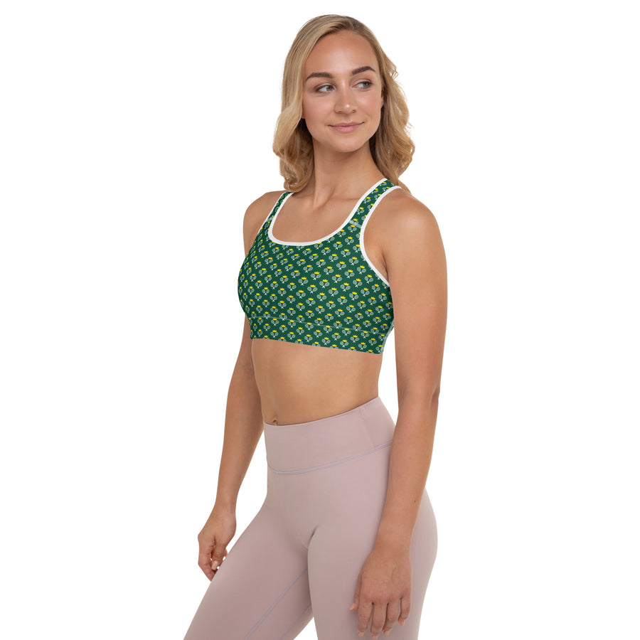 Via Venustas - "Queen of the Court" Fitness Bra in British Racing Green/White, Fitness Bra