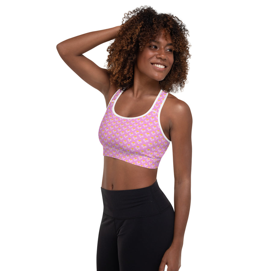 Via Venustas - "Queen of the Court" Fitness Bra in Lavender Rose/White, Fitness Bra