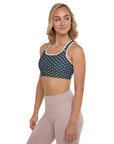 Via Venustas - "Queen of the Court" Fitness Bra in Navy/White, Fitness Bra