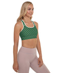 Via Venustas - "Queen of the Court" Fitness Bra in British Racing Green/White, Fitness Bra