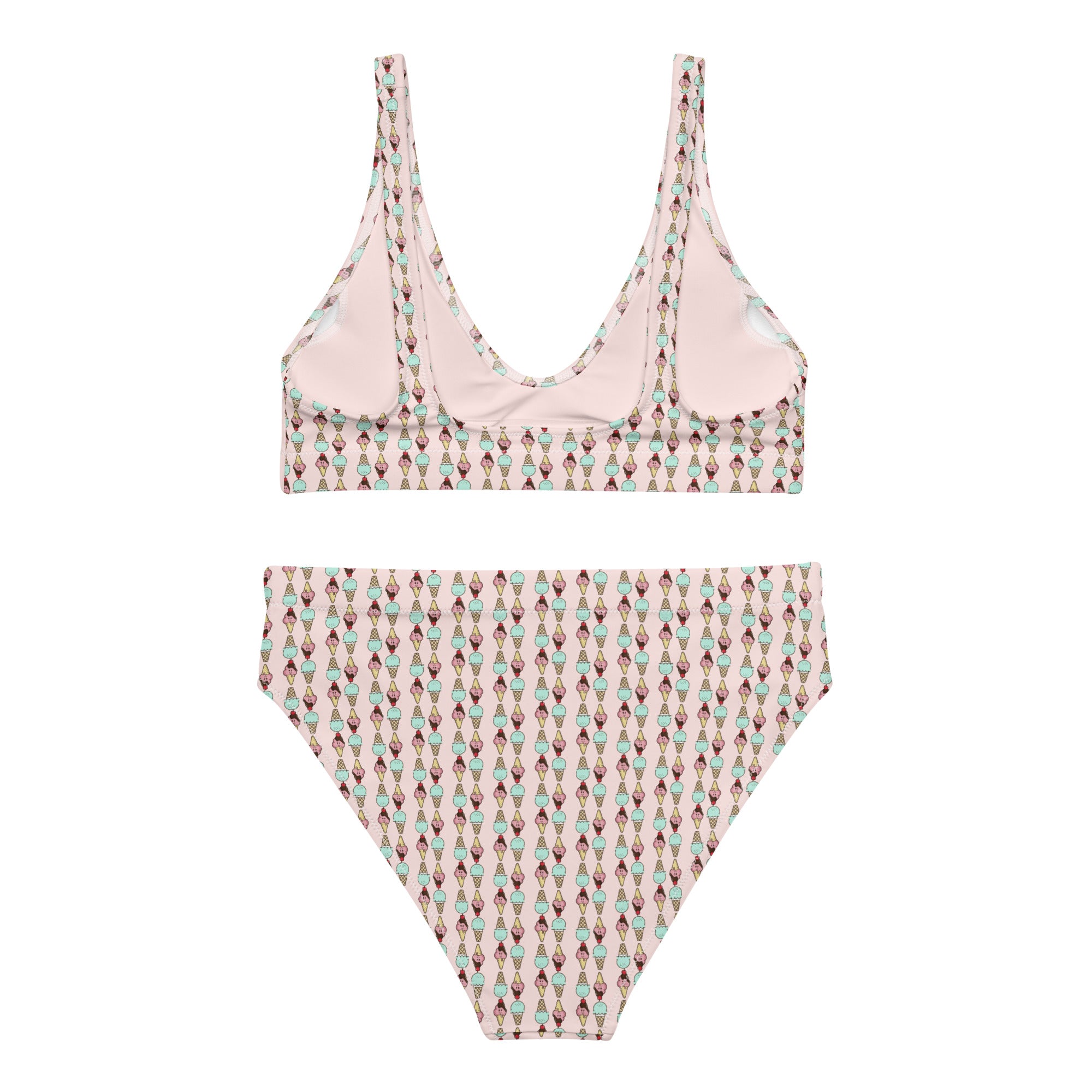 Via Venustas - Ice Cream Paradise High-Waisted Bikini in Misty Rose, Swimwear