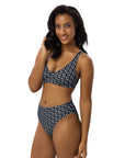 Via Venustas - Ice Cream Paradise High-Waisted Bikini in Navy, Swimwear