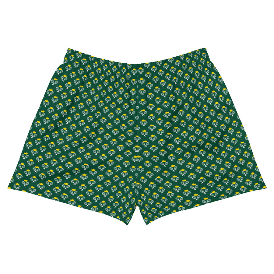 Via Venustas - "Queen of the Court" Athletic Shorts in British Racing Green/White, Athletic Shorts