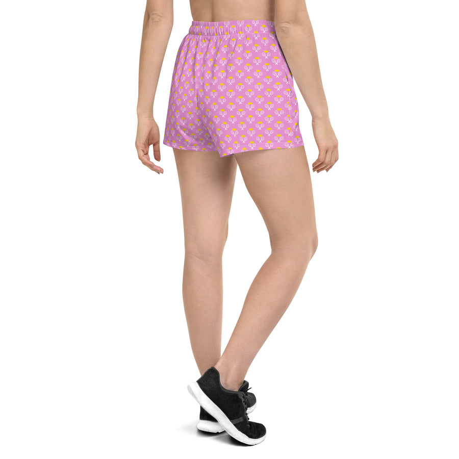 Via Venustas - "Queen of the Court" Athletic Shorts in Lavender Rose/White, Athletic Shorts