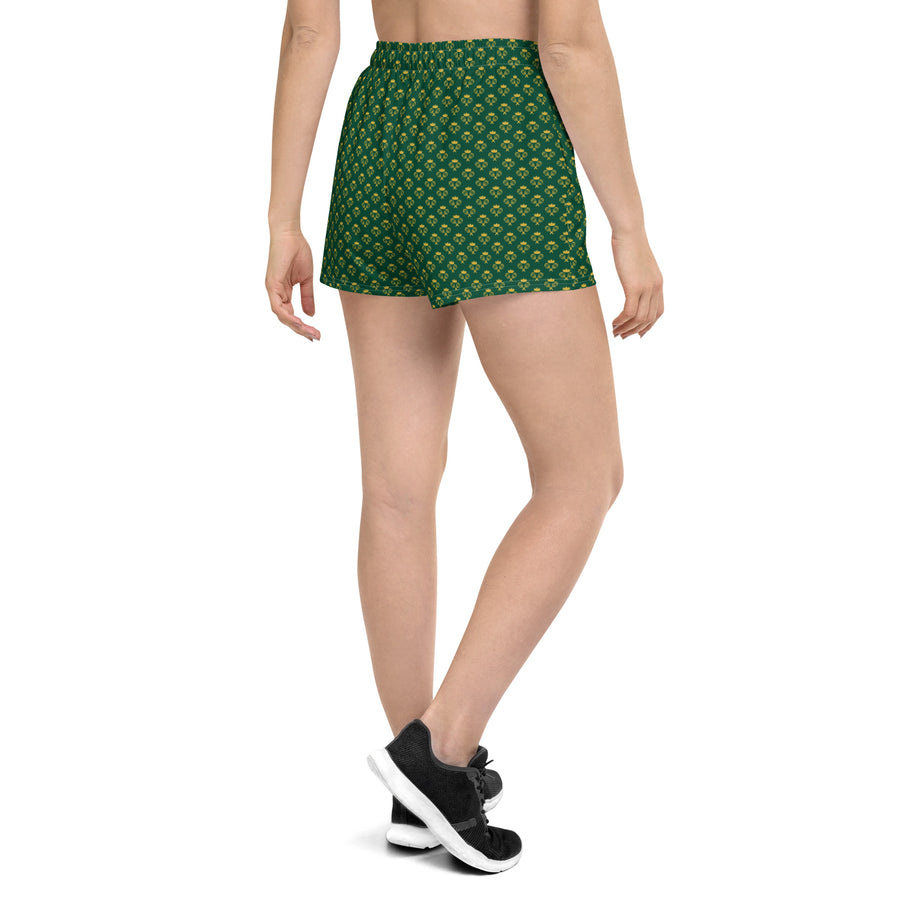 Via Venustas - "Queen of the Court" Athletic Shorts in British Racing Green/Old Gold, Athletic Shorts