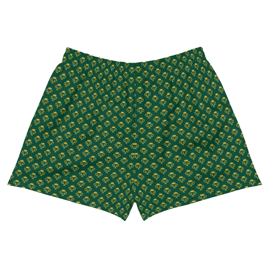 Via Venustas - "Queen of the Court" Athletic Shorts in British Racing Green/Old Gold, Athletic Shorts