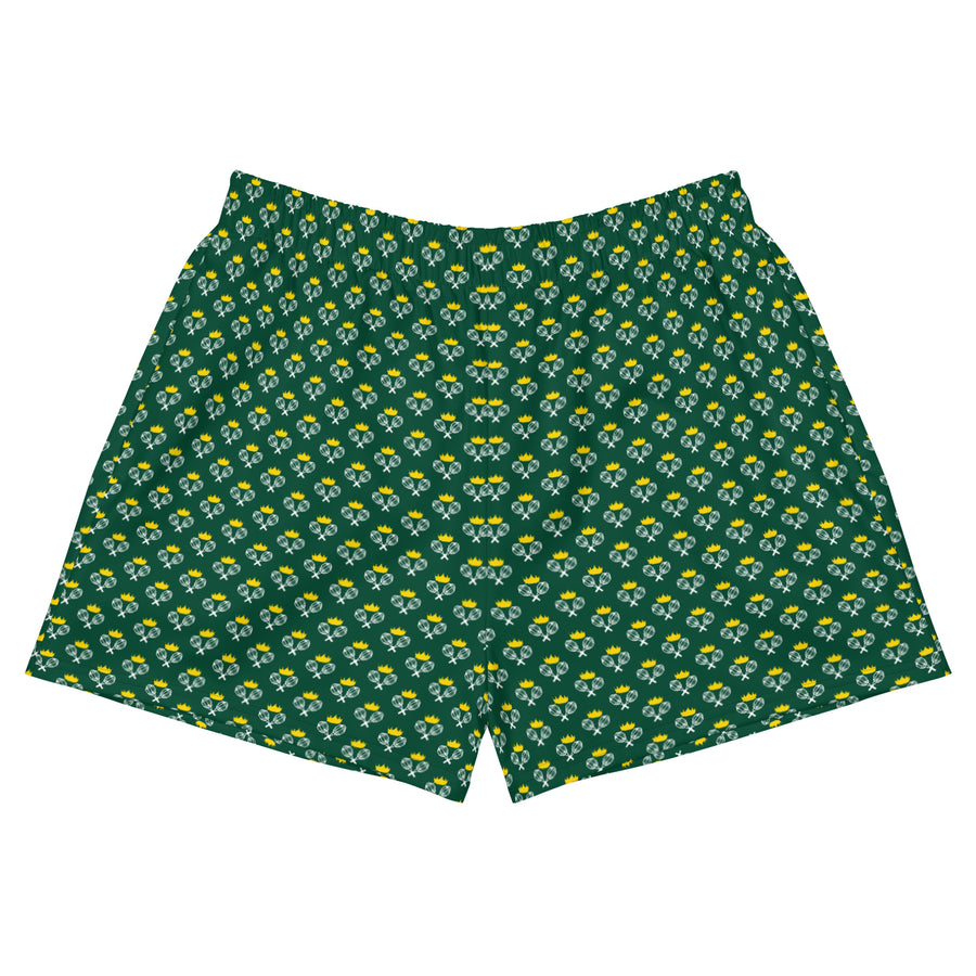 Via Venustas - "Queen of the Court" Athletic Shorts in British Racing Green/White, Athletic Shorts, XS