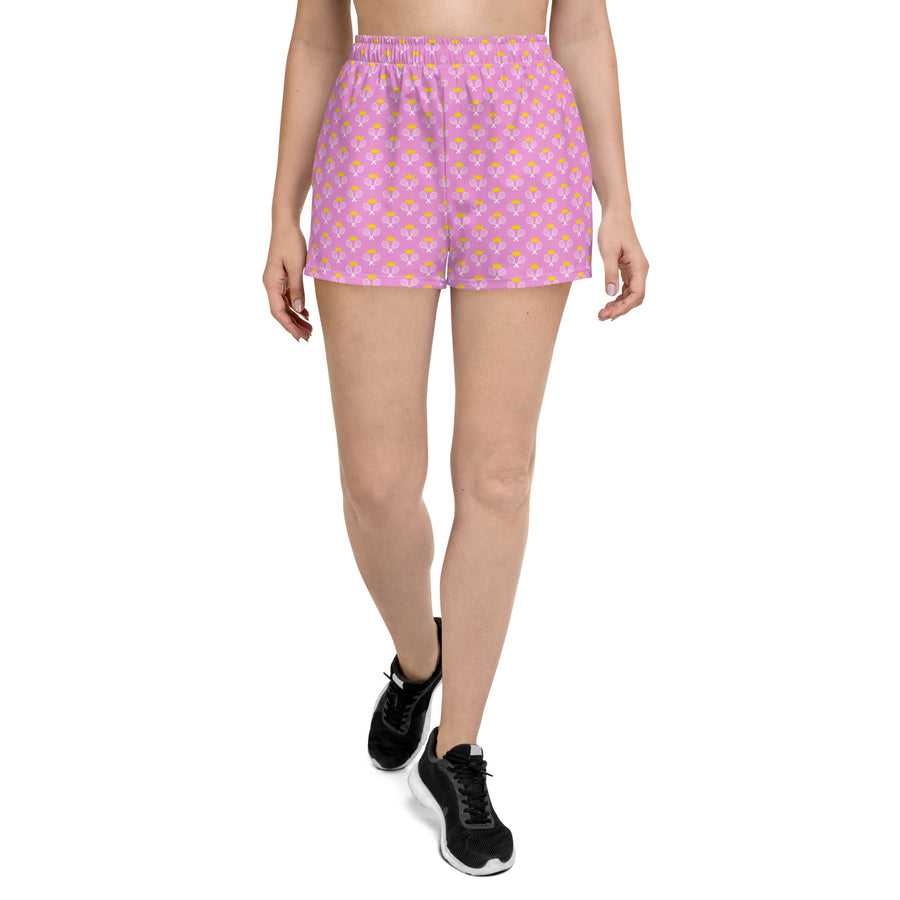 Via Venustas - "Queen of the Court" Athletic Shorts in Lavender Rose/White, Athletic Shorts