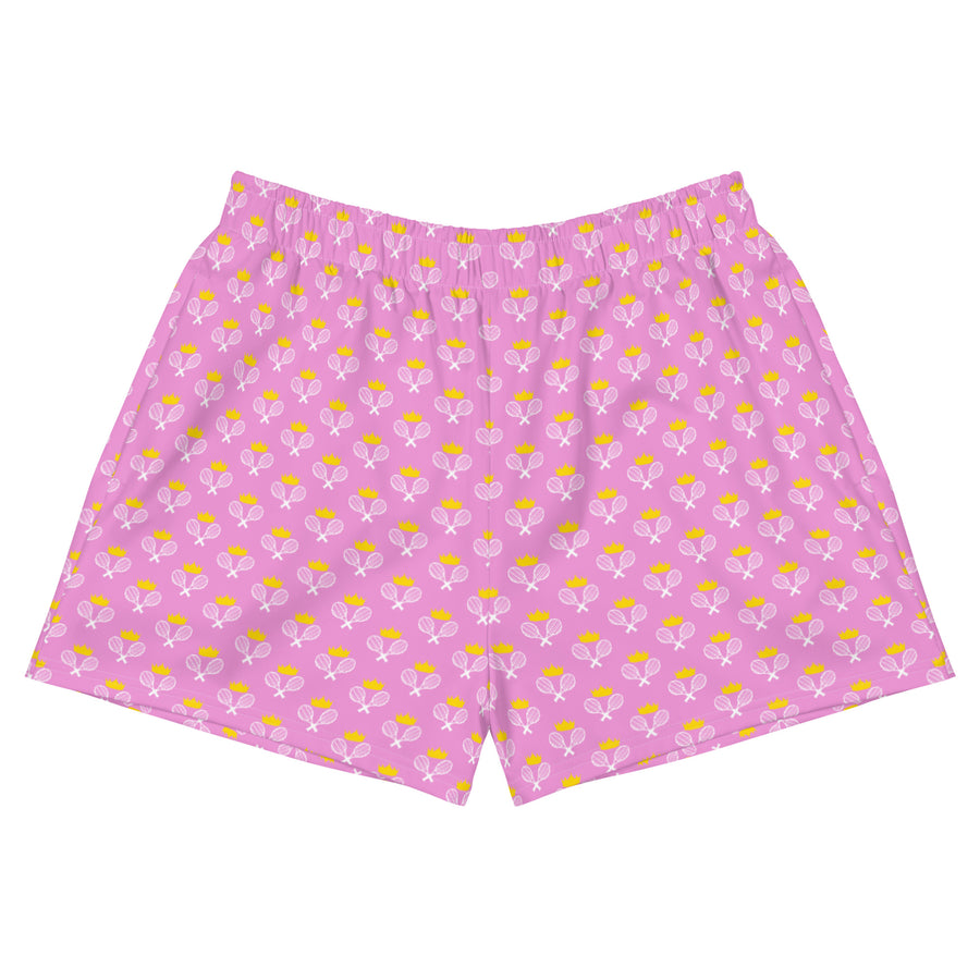 Via Venustas - "Queen of the Court" Athletic Shorts in Lavender Rose/White, Athletic Shorts, XS