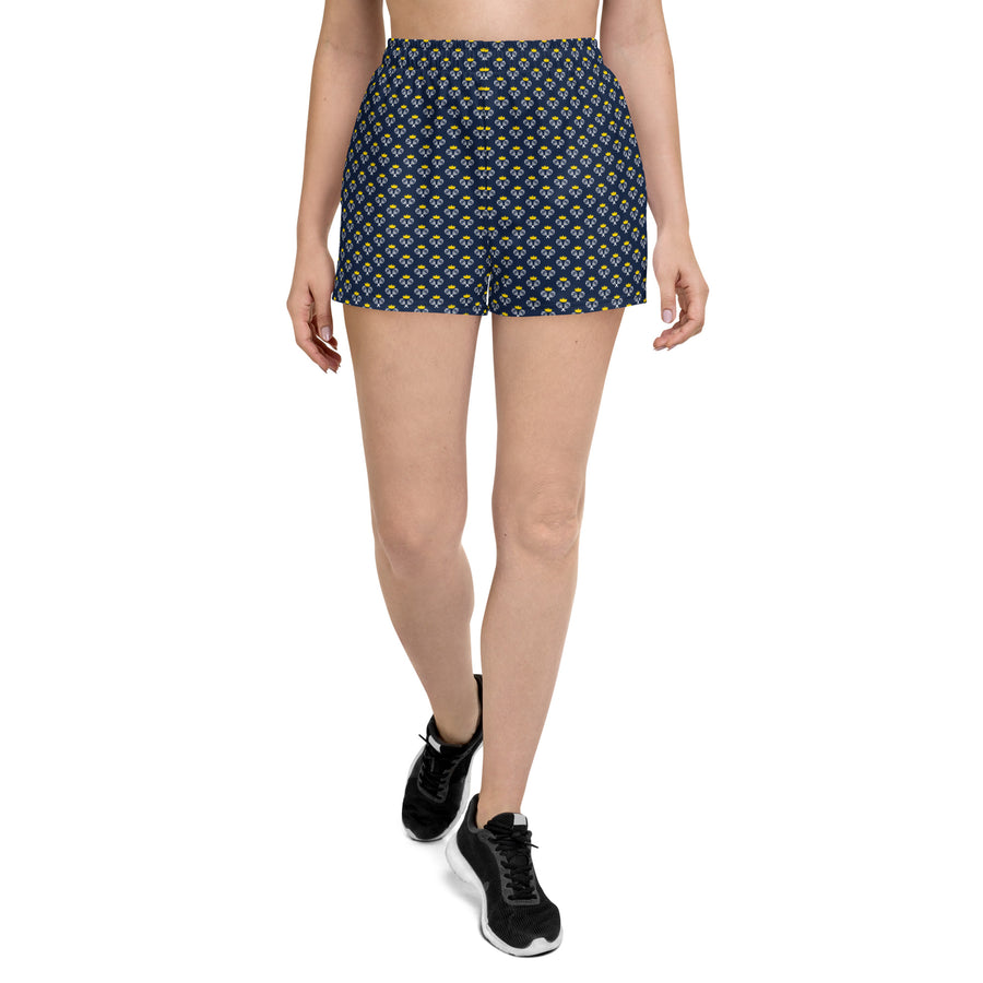 Via Venustas - "Queen of the Court" Athletic Shorts in Navy/White, Athletic Shorts