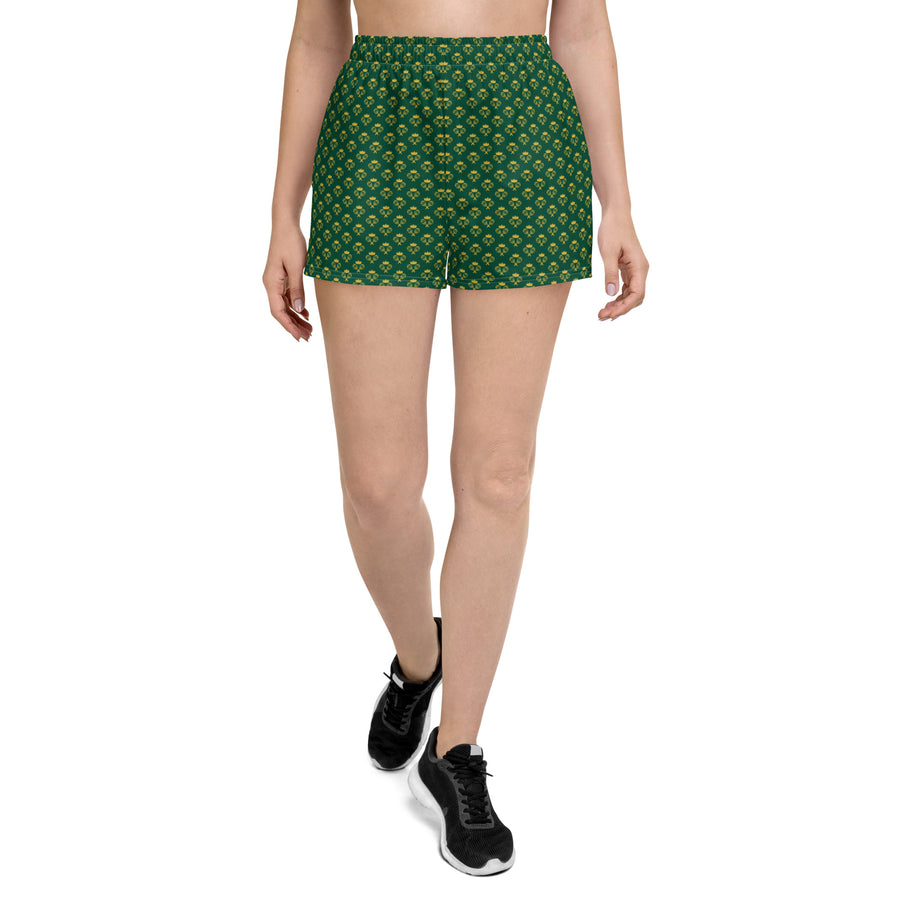 Via Venustas - "Queen of the Court" Athletic Shorts in British Racing Green/Old Gold, Athletic Shorts