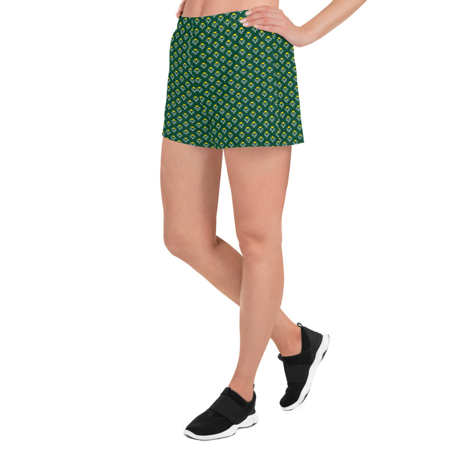 Via Venustas - "Queen of the Court" Athletic Shorts in British Racing Green/White, Athletic Shorts