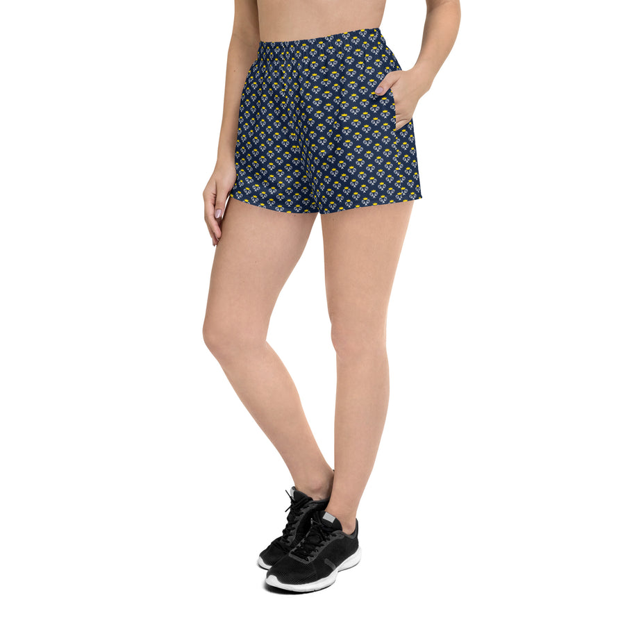 Via Venustas - "Queen of the Court" Athletic Shorts in Navy/White, Athletic Shorts