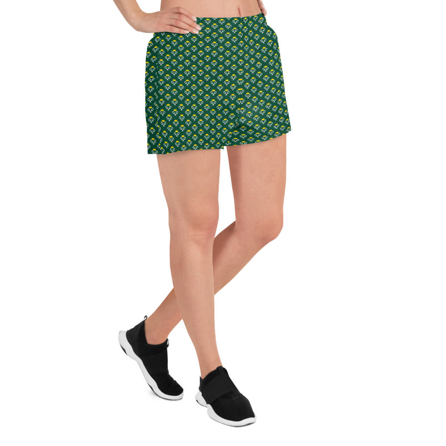 Via Venustas - "Queen of the Court" Athletic Shorts in British Racing Green/White, Athletic Shorts