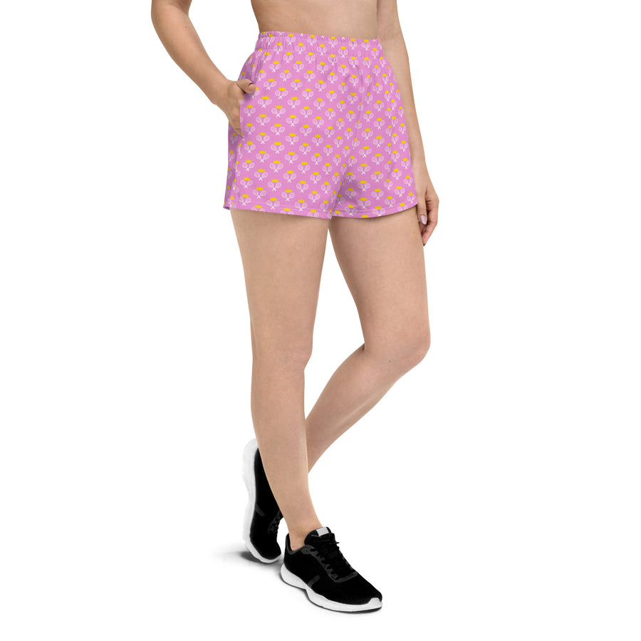 Via Venustas - "Queen of the Court" Athletic Shorts in Lavender Rose/White, Athletic Shorts