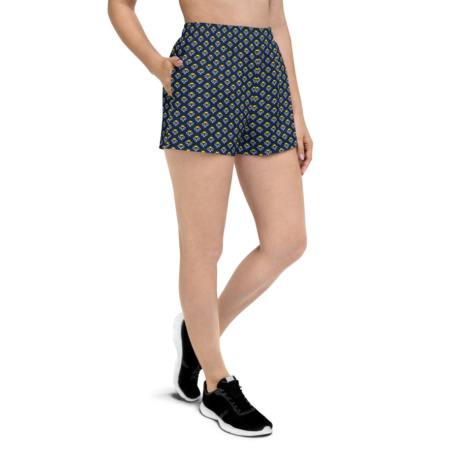 Via Venustas - "Queen of the Court" Athletic Shorts in Navy/White, Athletic Shorts