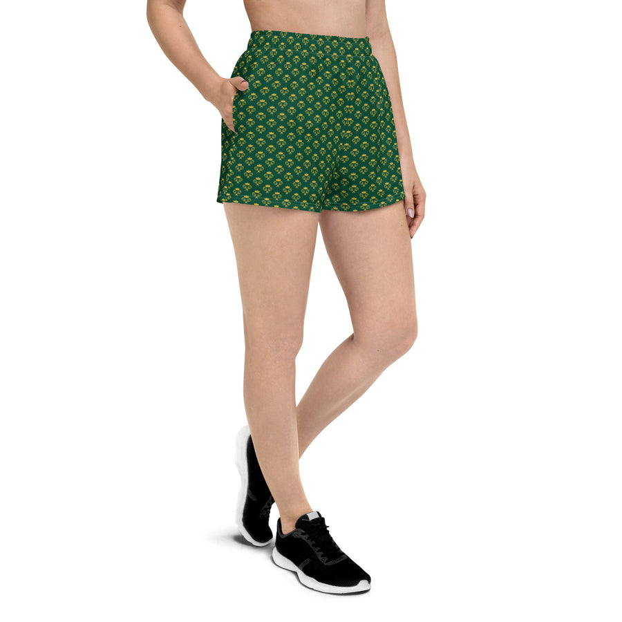 Via Venustas - "Queen of the Court" Athletic Shorts in British Racing Green/Old Gold, Athletic Shorts