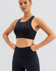 Round Neck Cutout Cropped Active Tank